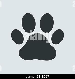 Isoliertes Monochromatisches Paw-Symbol. Flaches Design, Stock Vektor