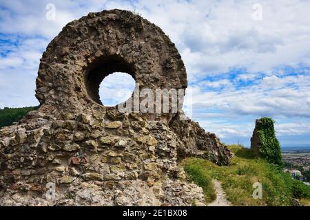 Die Ruinen der Engelbourgs Burg Stockfoto