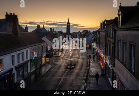 Berwick auf Tweed. Ein Blick von den Wällen auf Marygate in Richtung Guildhall Stockfoto