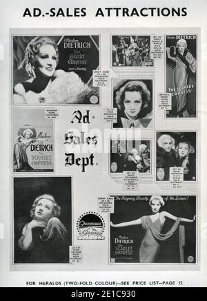 MARLENE DIETRICH als Katharina die große von Russland JOHN LODGE Und SAM JAFFE in DER SCHARLACHROTEN KAISERIN 1934 Regisseur Josef Von STERNBERG Paramount Pictures Stockfoto