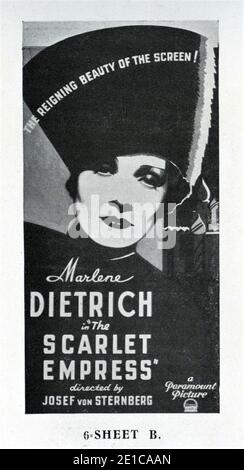 MARLENE DIETRICH als Katharina die Große von Russland in die SCHARLACHROTE KAISERIN Regisseur Josef von Sternberg 1934 Paramount Pictures Stockfoto