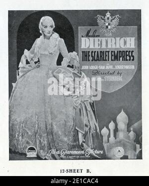 MARLENE DIETRICH als Katharina die Große von Russland in die SCHARLACHROTE KAISERIN Regisseur Josef von Sternberg 1934 Paramount Pictures Stockfoto