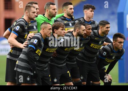 Genua, Italien. Januar 2021. Genova, Italien, Luigi Ferraris Stadion, 06. Januar 2021, Team Inter während UC Sampdoria vs FC Internazionale - Italienische Fußball Serie A Spiel Credit: Danilo Vigo/LPS/ZUMA Wire/Alamy Live News Stockfoto