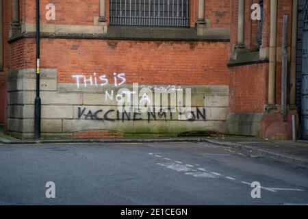 Manchester, Großbritannien. Januar 2021. Szenen im Zentrum von Manchester, als das Land in eine dritte nationale Sperre gegen das Coronavirus eintritt. Stockfoto