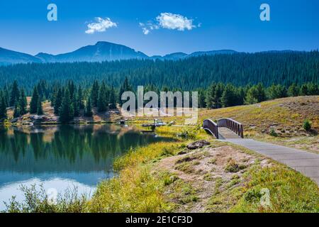 Der malerische Lake Andrews ist ein beliebter Wanderort in der Region Der San Juan National Forest Colorado Stockfoto