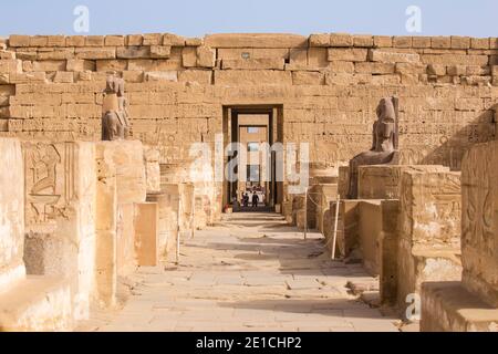 Ägypten, Luxor, Westjordanland, der Tempel von Ramesses 111 in Medinet Habu, Hypostyle Hall Stockfoto