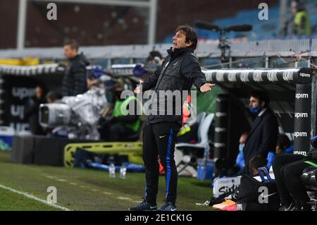 Genua, Italien. Januar 2021. Genova, Italien, Luigi Ferraris Stadion, 06. Januar 2021, Antonio Conte (Inter) während der UC Sampdoria gegen FC Internazionale - Italienische Fußball Serie A Spiel Credit: Danilo Vigo/LPS/ZUMA Wire/Alamy Live News Stockfoto