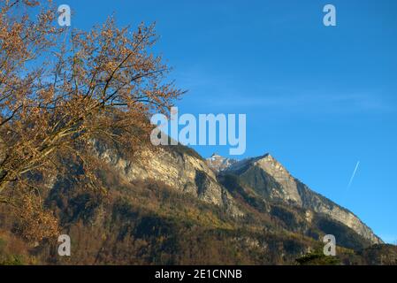 Herbststimmung in Balzers in Liechtenstein 17.11.2020 Stockfoto