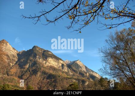 Herbststimmung in Balzers in Liechtenstein 17.11.2020 Stockfoto