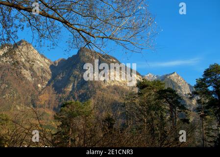 Herbststimmung in Balzers in Liechtenstein 17.11.2020 Stockfoto