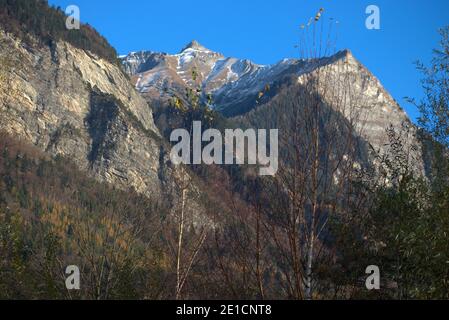 Herbststimmung in Balzers in Liechtenstein 17.11.2020 Stockfoto