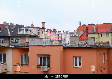 Budapest, Ungarn - 7. Januar 2020: Dächer im Winter in Budapest, Ungarn Stockfoto