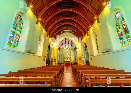 Fremantle, Western Australia - Jan 2, 2018: Zentrale Kirchenschiff Innenraum der St. John's Anglican Church oder St. John the Evangelist Church in High Street, ist ein Stockfoto