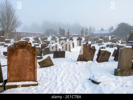 Kirk 'o Shotts Parish Church Friedhof, Salsburgh, North Lanarkshire, Schottland. Stockfoto