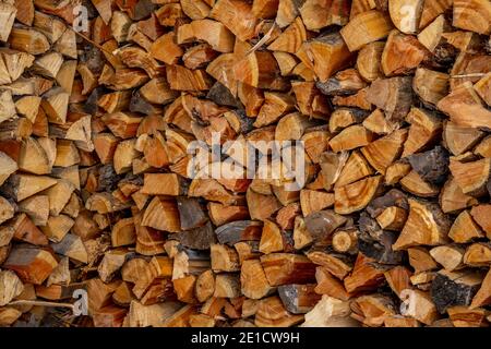 Holzstruktur auf dem Holzstapel, Hintergrund. Hochwertige Fotos Stockfoto