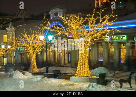 Urlaub Dekorationen von kuznetsky Die meisten Straße in Moskau. Russland Stockfoto