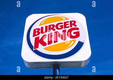 Burger King Sign, Victorville, Kalifornien, USA, John Margolies Roadside America Photograph Archive, Stockfoto