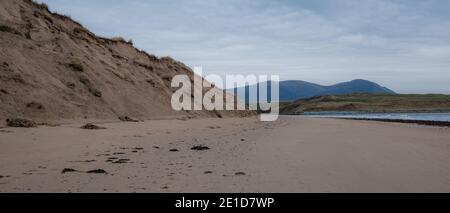 Sonnenuntergang am Banna Beach County Kerry Irland auf der Wildnis Atlantic Way Stockfoto