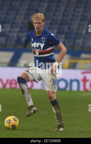 Genua, Italien. Januar 2021. Genova, Italien, Luigi Ferraris Stadion, 06. Januar 2021, MORTEN THORSBY (Sampdoria) während UC Sampdoria gegen FC Internazionale - Italienische Fußball Serie A Spiel Credit: Danilo Vigo/LPS/ZUMA Wire/Alamy Live News Stockfoto