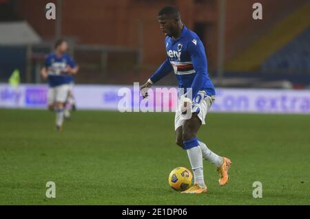 Genua, Italien. Januar 2021. Genova, Italien, Luigi Ferraris Stadion, 06. Januar 2021, BLADE KEITA (Sampdoria) während UC Sampdoria gegen FC Internazionale - Italienische Fußball Serie A Spiel Kredit: Danilo Vigo/LPS/ZUMA Wire/Alamy Live News Stockfoto