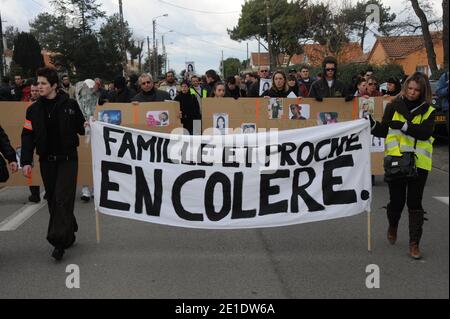 Marche organizee en memoire de Laetitia Perrais a Pornic, Frankreich, le 24 janvier 2011. Foto von Mousse/ABACAPRESS.COM Stockfoto