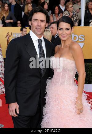 Jason Sehorn und Angie Harmon kommen bei den 17. Annual Screen Actors Guild (sag) Awards an, die am 30. Januar 2011 im Shrine Exposition Center in Los Angeles, CA, USA, verliehen werden. Foto von Lionel Hahn/ABACAPRESS.COM Stockfoto