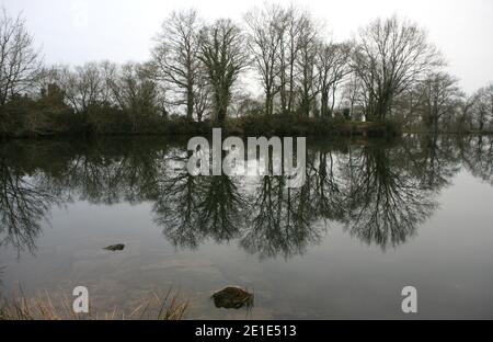 Le Corps de Laetitia Perrais, disparue depuis deux semaines, a été retrouvé mardi dépecé dans un Plan d'Eau situé sur la commune de Lavau-sur-Loire, Loire-Atlantique, Frankreich, le 1er Fevrier 2011. Son autopsie a montré qu'elle était morte étranglée. Foto von ABACAPRESS.COM Stockfoto