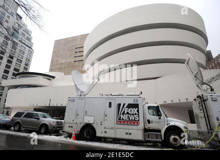 Rupert Murdoch hat am 2. Februar 2011 im Guggenheim Museum in New York City, NY, USA, seine neue iPad-Zeitung vorgestellt. Foto von ABACAUSA.COM Stockfoto