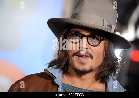 Johnny Depp bei der Premiere von Paramount Pictures 'Rango' in Los Angeles, CA, USA, 14. Februar 2011. Foto von Lionel Hahn/ABACAPRESS.COM Stockfoto