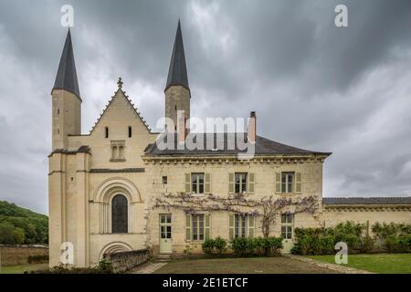 Die königliche Abtei unserer Lieben Frau von Fontevraud, ein ehemaliges Kloster im Loire-Tal, Frankreich Stockfoto