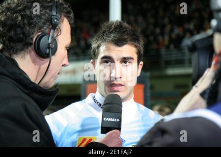 USA Perpignans Jerome Porical beim französischen Top 14 Rugby Spiel USAP gegen Bayonne im Aime Giral Stadion in Perpignan, Südfrankreich am 11. März 2011. USAP gewann 25-19. Foto von Michel Clementz/ABACAPRESS.COM Stockfoto