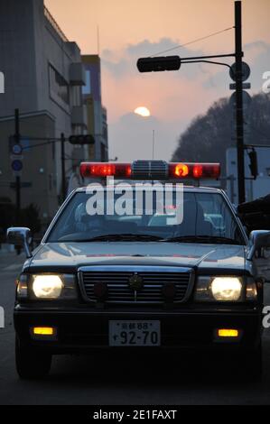 Ansichten der beschädigten Stadt Miyako, Präfektur Iwate in Japan am 13. März 2011 nach dem größten Erdbeben in der Geschichte Japans, gefolgt von einem Tsunami. Foto von Thierry Orban/ABACAPRESS.COM Stockfoto