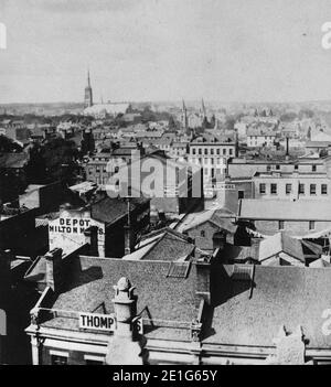 Blick nach Norden vom St. Lawrence Market in den 1860er Jahren. Stockfoto
