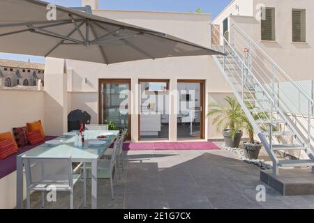 Mallorca Palma Penthouse Renovierung, Terrasse Stockfoto