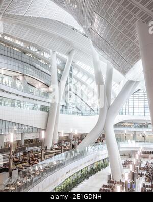 Hong Kong West Kowloon Station ist ein neues Tor zum Festland China, als Terminal für den Hochgeschwindigkeitszug Guangzhou-Shenzhen-Hong Kong. Stockfoto
