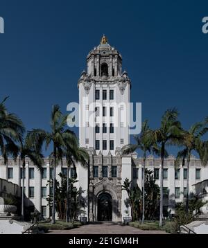 Außenansicht des Beverly Hills City Hall, Beverly Hills, Kalifornien, USA. Stockfoto