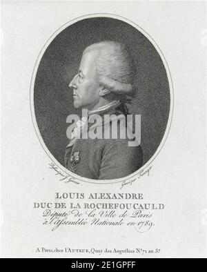 Louis Alexandre de La Rochefoucauld d’Enville. Stockfoto