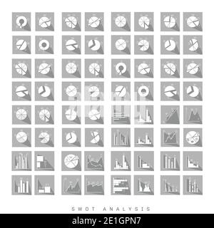 Business-Grafik und Diagramm-Satz von SWOT-Analyse-Matrix eine strukturierte Planung Methode für stärken, Schwächen, Chancen und Bedrohungen Involv Stockfoto