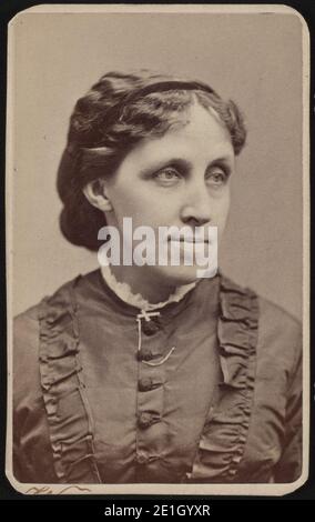 Louisa May Alcott, Schriftstellerin, Abolitionistin und Krankenschwester aus dem Bürgerkrieg) - Warren's Portraits, 465 Washington St., Boston Stockfoto