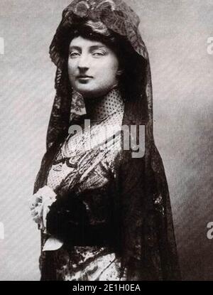 Louise d'Orléans, Prinzessin von Bourbon-zwei Sizilien mit Mantilla. Stockfoto