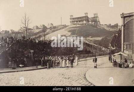 Louis-Émile Durandelle, Construction du Sacré-Cœur, 1882. Stockfoto