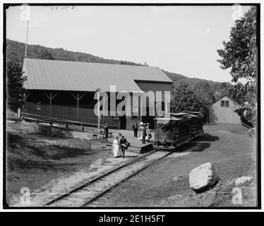 Talstation, Mt. Tom Ry. (Mount Tom Railway), Holyoke, Mass. Stockfoto