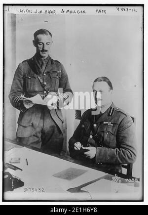 Oberstleutnant J. M. Blair, Generalmajor Knox Stockfoto