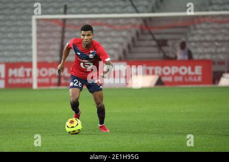 Reinildo 28 LOSC während der französischen Meisterschaft Ligue 1 Fußballspiel zwischen Lille OSC und Angers SCO am 6. Januar 2021 bei / LM Stockfoto