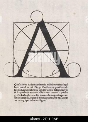 Luca Pacioli, De divina proportione, Buchstabe A. Stockfoto