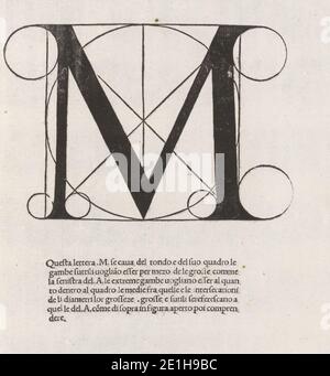 Luca Pacioli, De divina proportione, Buchstabe M. Stockfoto