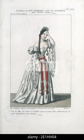 Lucrèce Borgia - Costume de Melle Georges, rôle de Lucrèce. Stockfoto