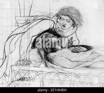 Lucy Madox Browne, studiere Romeo Julia. Stockfoto