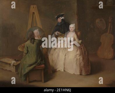 Pietro Longhi (Italiener - der Maler in seinem Atelier Stockfoto