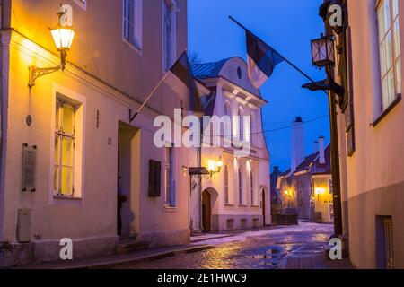 Estnische Flaggen, Altstadt, Talinn, Estland Stockfoto